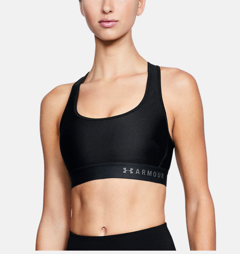 NOS Armour Mid Crossback Bra,Black